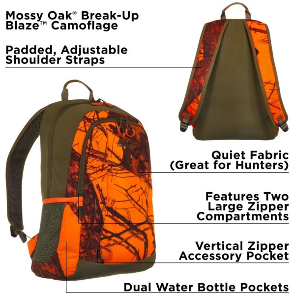 Backpack/Daypack, Mossy Oak Break-Up Blaze Camo - Image 3