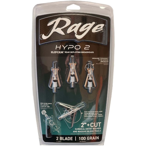 Rage Hypo 2 Two-Blade Mechanical Broadhead - 100 Grain